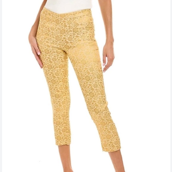 NWT Frances Valentine Gold Floral Jacquard Petrie Pant Size 4 - Picture 1 of 14